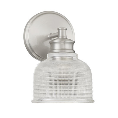 Kimberlee 1 - Light Dimmable Armed Sconce in Brushed Nickel