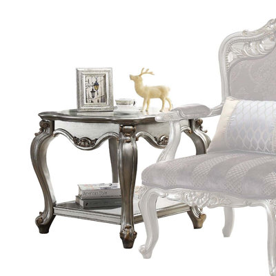 Picardy End Table, Antique Platinum Finish