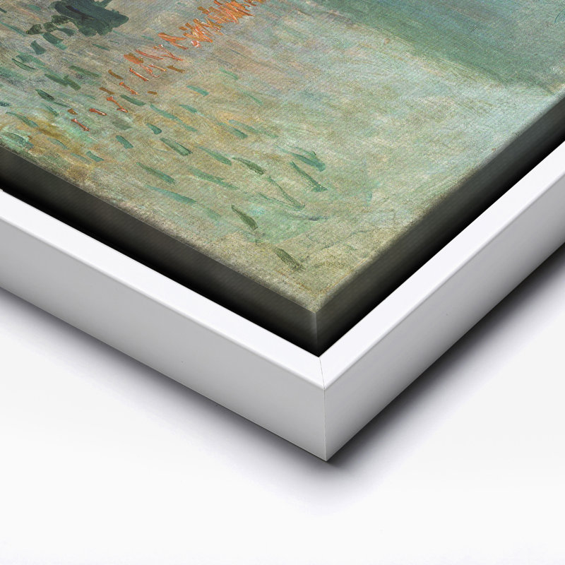Claude Monet - Impression Sunrise No2, Canvas, 12"H x 16"W, White Framed