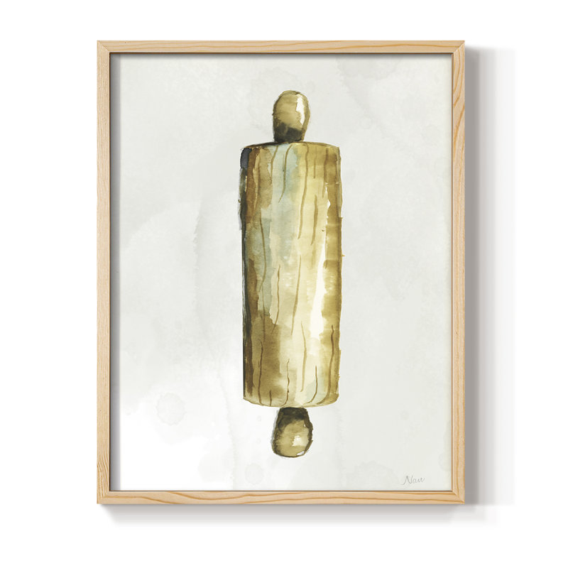 Kitchen Necessity III Framed Print - Solid Wood, Natural, 11" H x 9" W