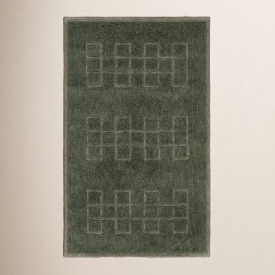 Aibel Handtufted Washable Wool Blend Tribal Green Area Rug