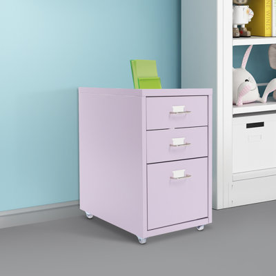 Filing Cabinet With 3 Drawers Mobile Filing Cabinet Metal Storage Cabinet With Wheels For Home And Office by Inbox Zero