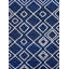 Tapis bleu à motif géométrique-187411548