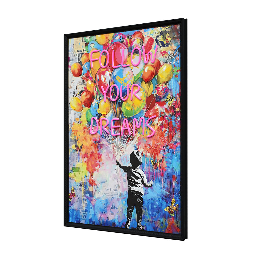 B&Q - Britwall Boy Follow Your Dreams Led Wall ArtLight Up Canvas Picture 63X93CmMotivational Framed Print For BedroomPlug In - Image 2