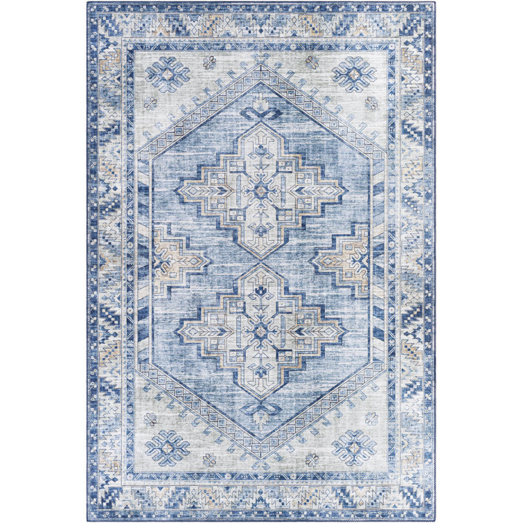 Tapis bleu / blanc Fleckenstein