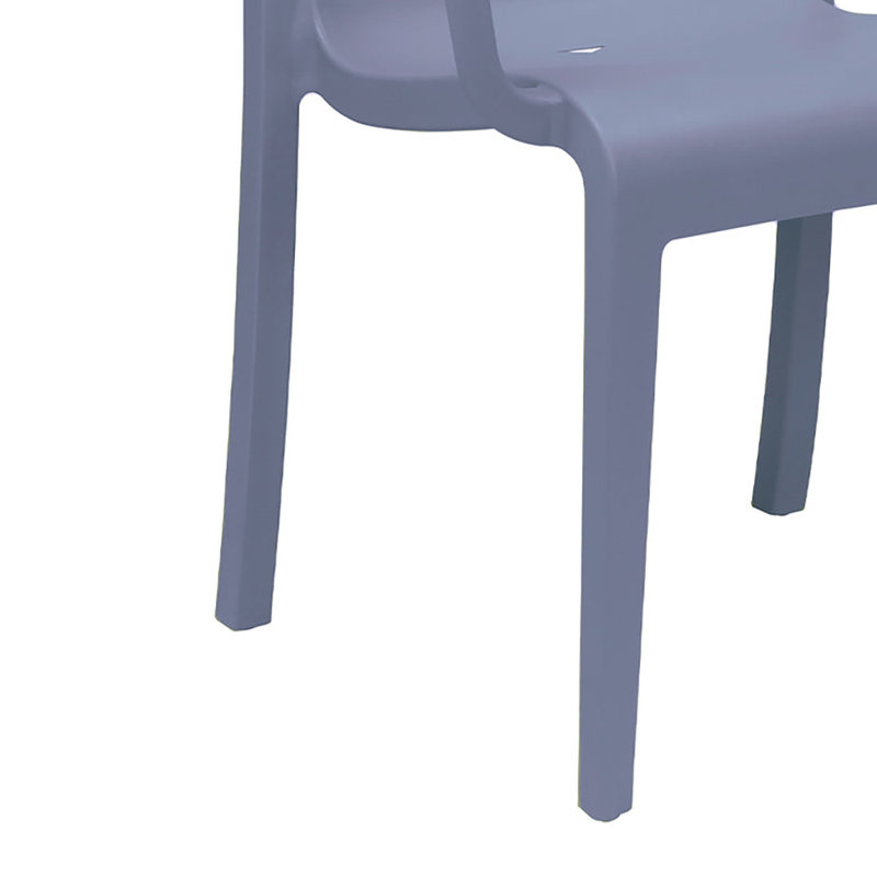 Chaise de salle à manger d'extérieur empilable, Bleu denim