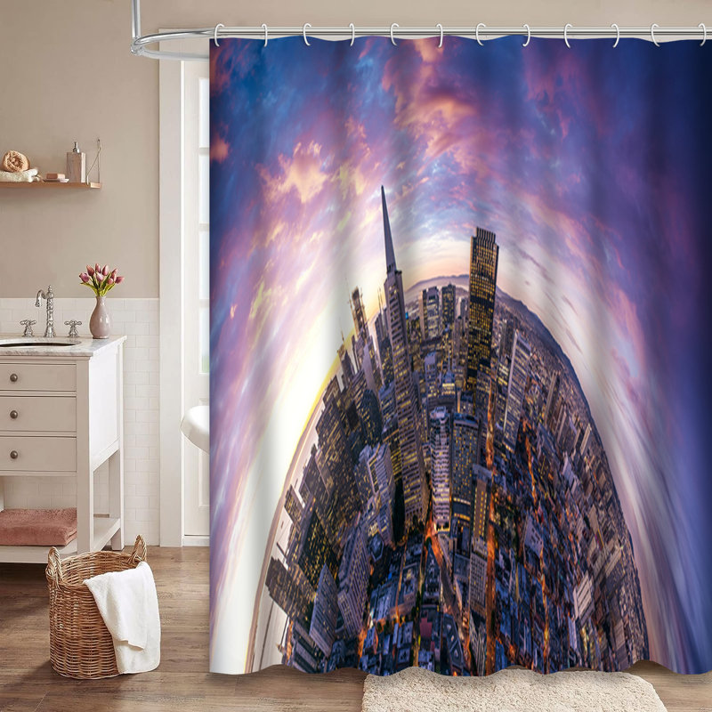 Rideau de douche San Francisco Skyline City, L 72 po x l 78 po
