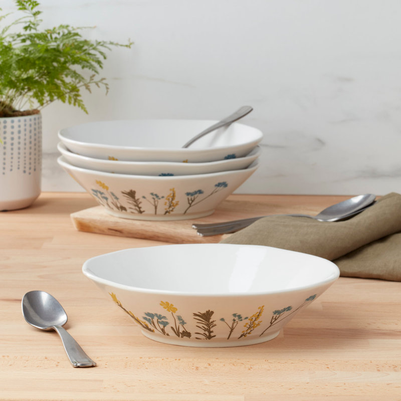Wildflowers 8" Pasta Bowls, S/4