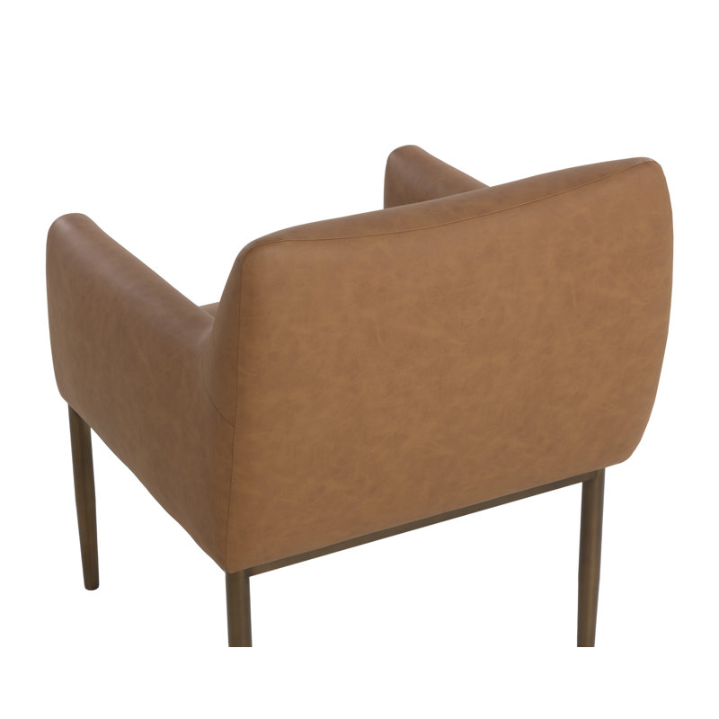Fauteuil en similicuir - brun