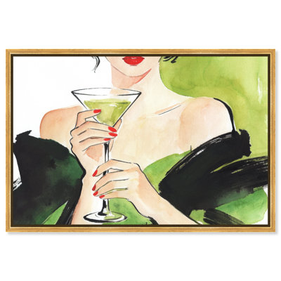 Olive Martini - Ira Colmeva, reproduction d'art sur toile encadrée Martini par Art Remedy, cadre doré, 15 x 10
