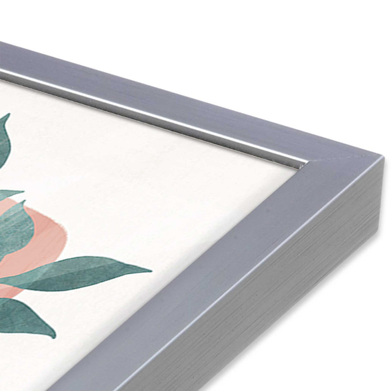 Whispering Leaves II, reproduction dans un cadre, H 15,25 po x l 12,25 po, Encadrement ouvert, chrome poli