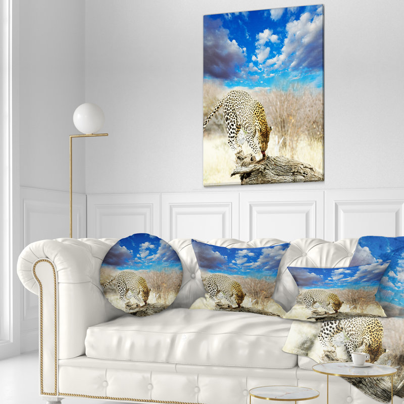 Oreiller africain se nourrissant de tronc d'arbre, 12 po x 20 po