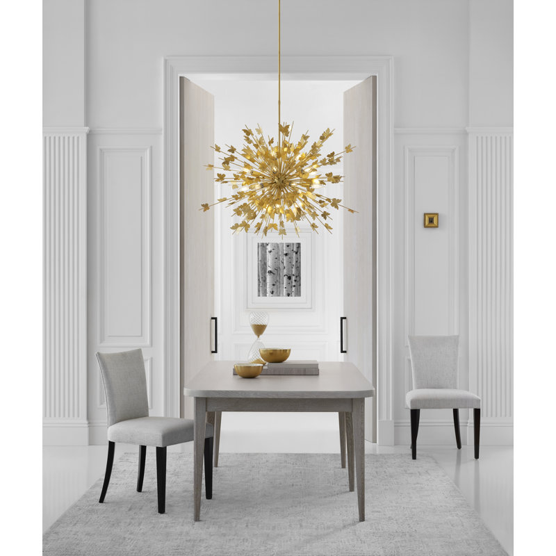 Julie Neill Farfalle Large Chandelier, Burnished Silver Leaf