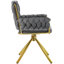 Avakate 46cm H Velvet Upholstered Metal Armchair-595320186-543699047