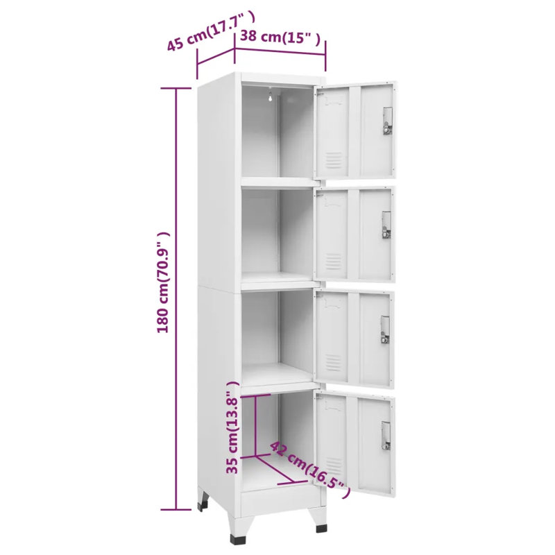 Carle 4 - Tier 4 - Section 38Cm Wide 180Cm High Metal Employee Locker