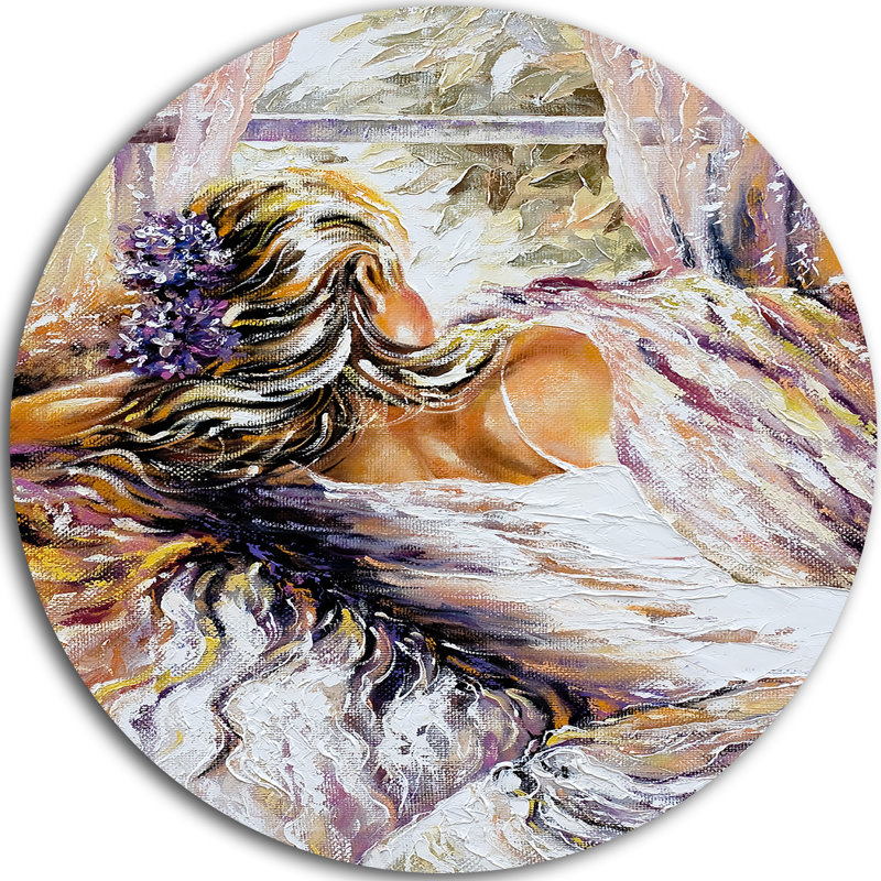«The River over the Girl Abstract», peinture, H 38 po x l 38 po x P 1 po, Métal