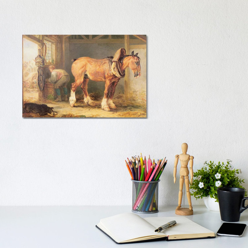 A Grey Charger In A Landscape by James Ward - Wrapped Canvas Painting