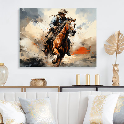 Cowboy Bronco Bust - impression sur métal