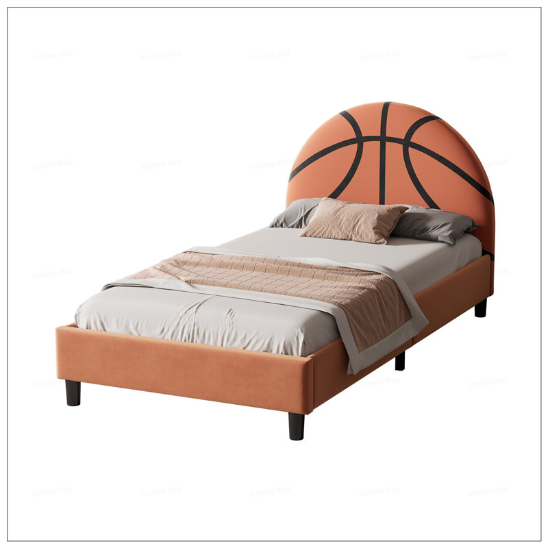 Cadre de lit simple à bandeau de basketball