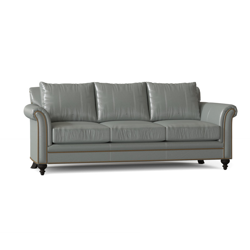 Richardson Sofa, Aline Fumo Genuine Leather, Mahogany, French Natural