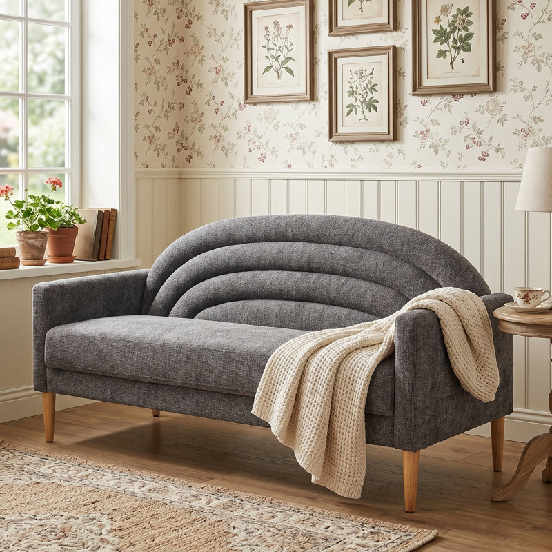 Michala Upholstered Loveseat, 31.5" H x 64.17" W x 30.7" D, Gray Polyester