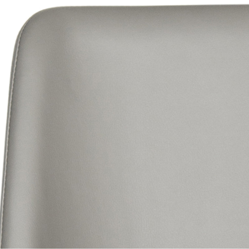 Chromium 18.5'' H Faux Leather Upholstered Metal Side Chair, Gray