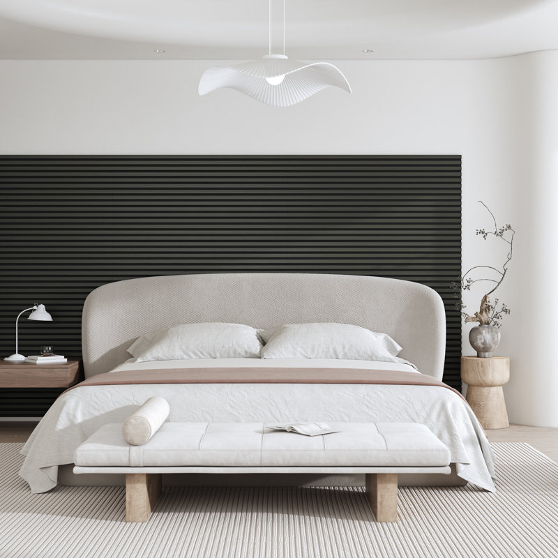 2 Pcs Acoustic Wood Wall Panelling, 3D Slat Wall Panelling for Wall and Ceiling Decor (31 sq.ft/Case), Black, 23.6" x 47.2"