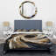 Ensemble de housse de couette en spirale abstraite blanche et dorée - Abstract Spirals-101243506