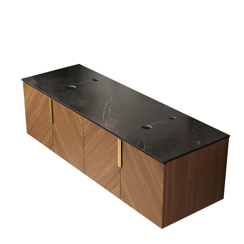 Base de meuble-lavabo Grayson 48 po avec comptoir en pierre frittée (lavabo non inclus), 60