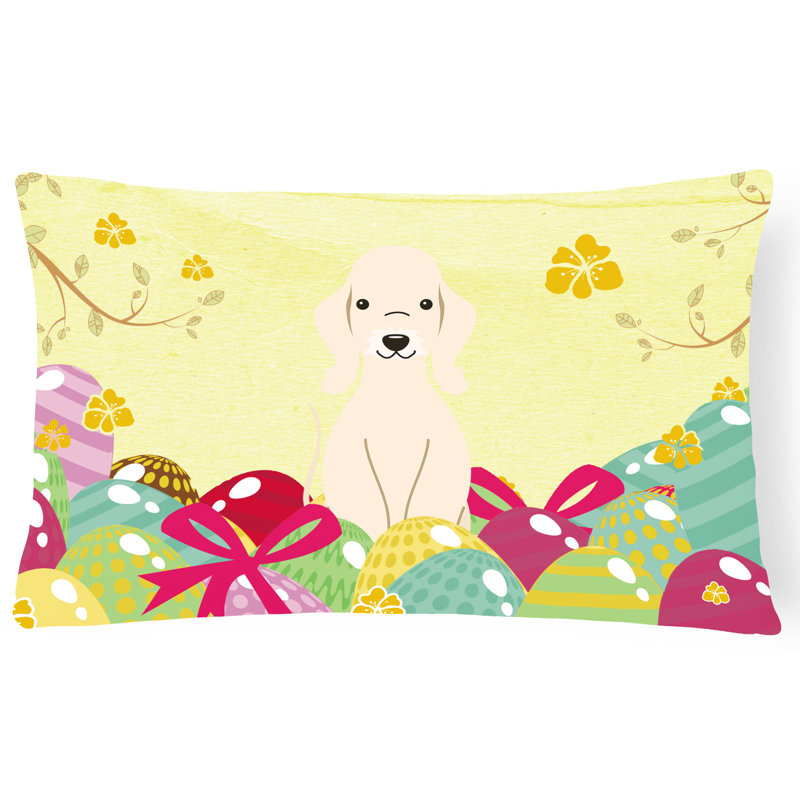 Coussin lombaire bedlington terrier pâques œufs, Sable