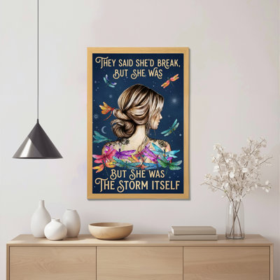 Libellule et portrait floral avec citation inspirante, reproduction d'art sur toile tendue sur toile, ensemble de 1