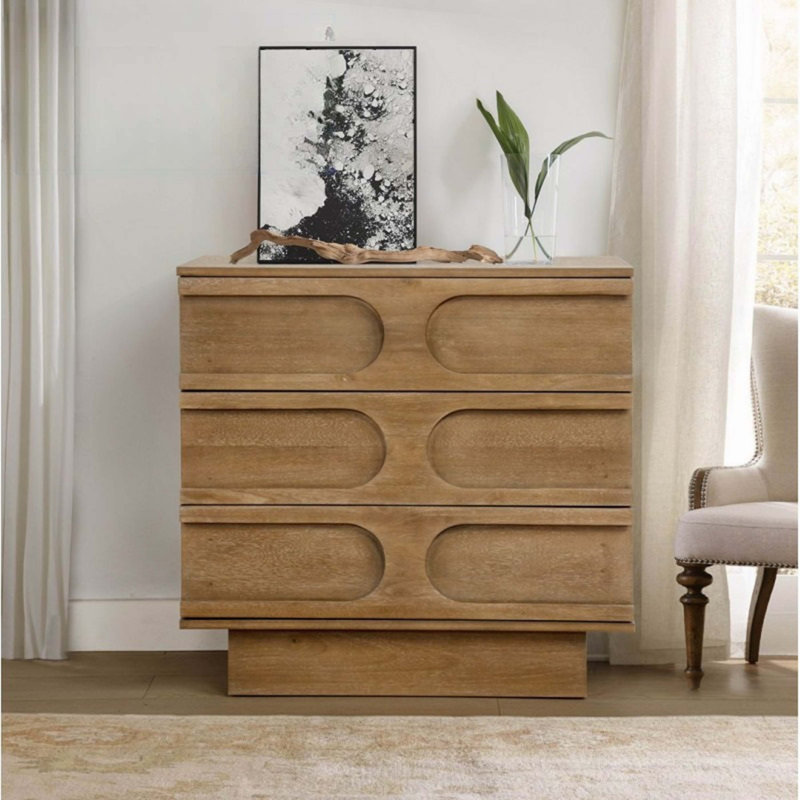 Buffet 1 pièce moderne avec rangement à 3 tiroirs, buffet en bois de salon, brun