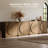 Buffet Cabinet Circle Symmetrical Doors W/ Adjustable Shelf, Set of 4, Camel-891354179
