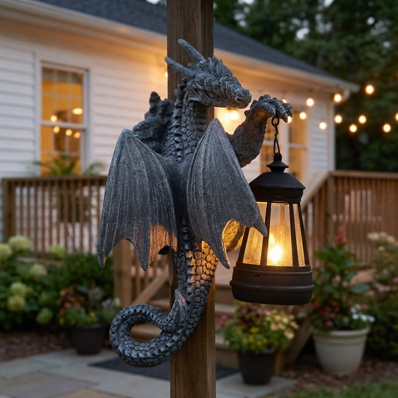 Hanging dragon lantern powered by solar