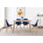 Stephenie 4 Person Dining set - a Rectangular Plastic Dining Table with Wooden Legs and a Set of 4 Faux Leather Cushion Padded Dining Chairs for Dining Room - Modern Dining Table Set-1259149992