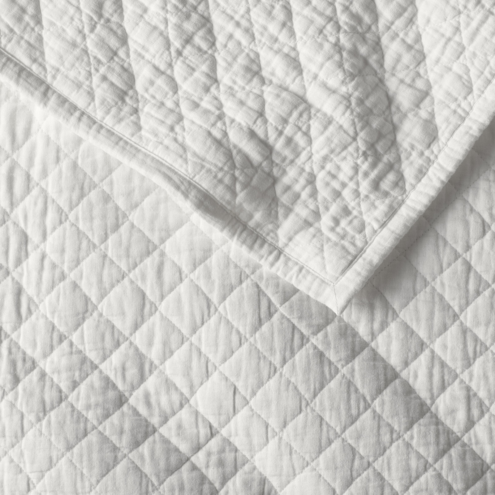 Jeffen Linen Blend Quilt, Full/Queen Quilt, White