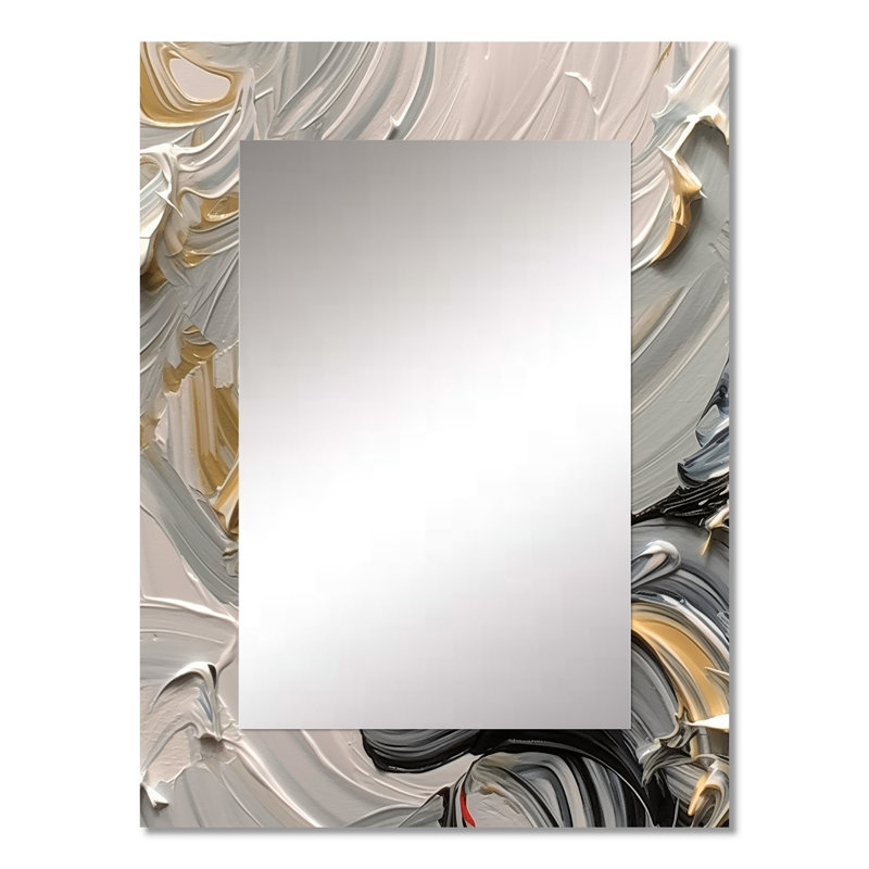 Late Night Jazz Vintage gris et or - peinture murale abstraite, miroir moderne, art imprimé en métal, 32 po x 24 po