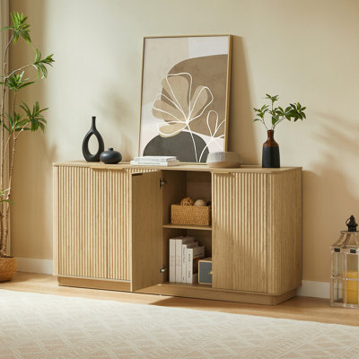 Curved wave Design Stripe Stoarge Sideboard