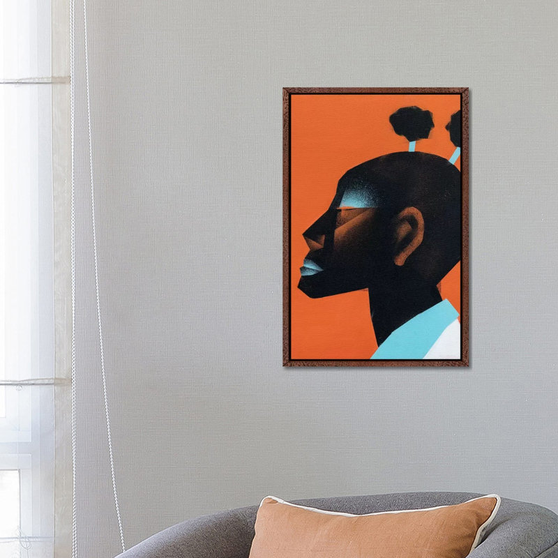 Cabeca II by VCalvento - Print on Canvas, Classic Brown Wood Framed, 66.04 cm H x 45.72 cm W