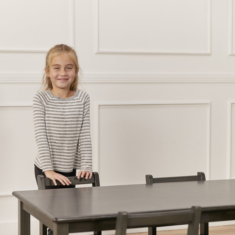 ECR4Kids 24in x 48in Rectangular Hardwood Table with 22in Legs, Kids Furniture, Gray Wash