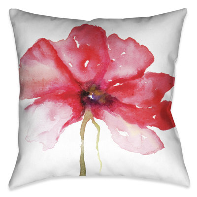 Coussin décoratif floral à motif floral rouge