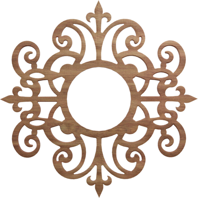 Médaillon de plafond 22 "x 22" x 7 1/8 "x P 3/8" Dijon, Noyer, H 20 po x l 20 po x P 0,38 po