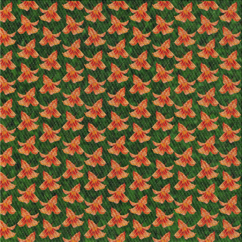 Tapis décoratif orange à motif floral Popovich, Carré 5 pi
