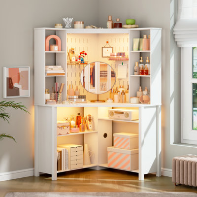 Computer Desk with Built-In Electrical Outlet