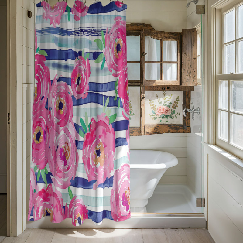 Rideau de douche standard 1 pièce Buttercup Blossoms, H 74 po x l 71 po