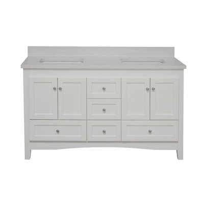 Edber 60'' Double Bathroom Vanity with Top