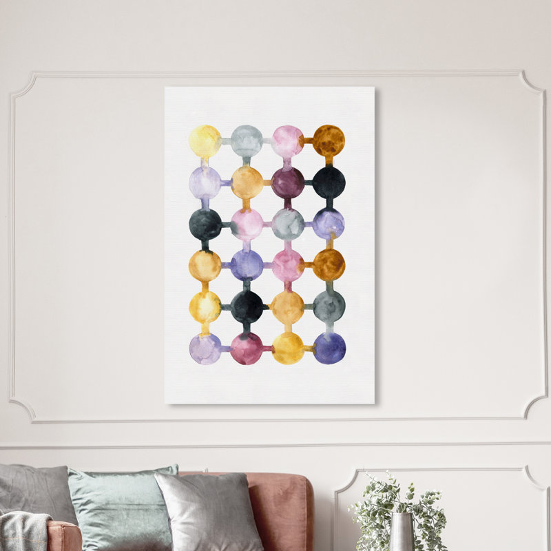 Impression abstraite de lavande matinale-impression d’art graphique, H 45 po x l 30 po x P 1,5 po, Toile tendue
