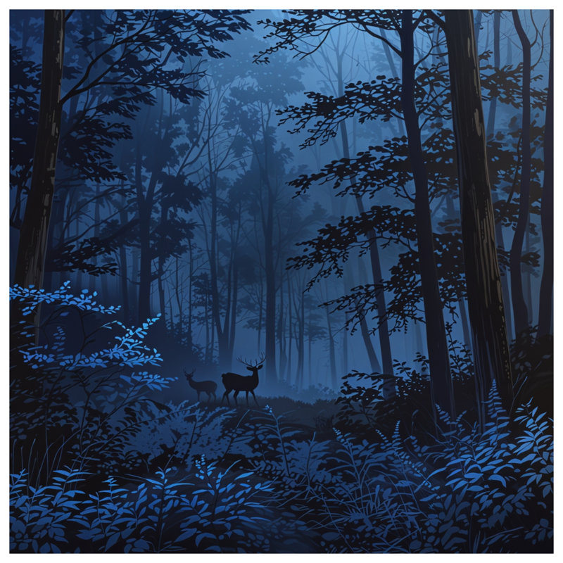 Couvre-lit cerf dans une forêt dense, Très grand lit