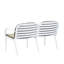 Ensemble de 3 fauteuils de jardin avec structure et coussins en polypropylène blanc - 2 fauteuils club, 1 fauteuil antirouille, léger, design ergonomique, structure et coussins respirants, idéal pour recevoir.