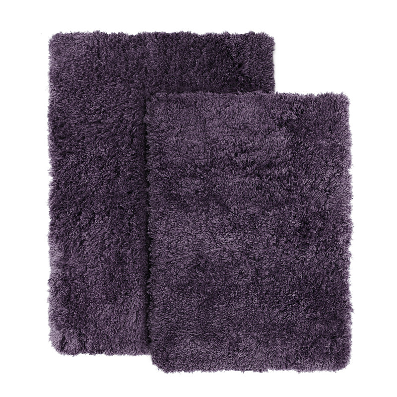 Ensemble de 2 tapis de salle de bain Kriner Luxury, Mauve